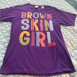 Ladies brown skin girl graphic tee